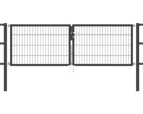 Doppeltor ALBERTS Flexo 250 x 80 cm Typ 6/5/6 Rahmen 40x40 inkl. Pfosten 6 x 6 cm anthrazit