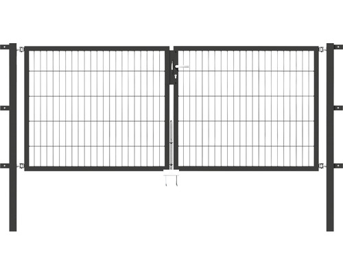 Doppeltor ALBERTS Flexo 250 x 100 cm 6/5/6 Rahmen 40x40 inkl. Pfosten 6 x 6 cm anthrazit