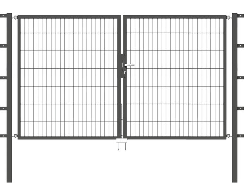 Doppeltor ALBERTS Flexo 250 x 140 cm 6/5/6 Rahmen 40x40 inkl. Pfosten 6 x 6 cm anthrazit