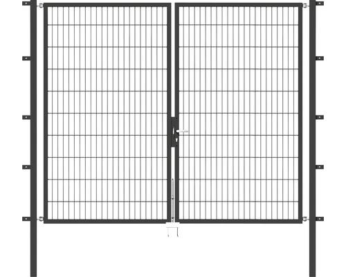 Doppeltor ALBERTS Flexo 250 x 200 cm 6/5/6 Rahmen 40x40 inkl. Pfosten 6 x 6 cm anthrazit