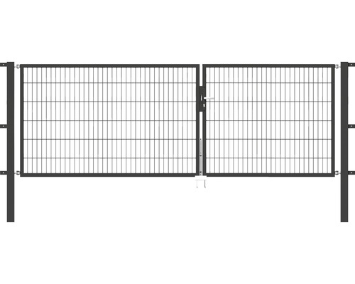 Doppeltor ALBERTS Flexo 350 x 120 cm 6/5/6 Rahmen 40x40 inkl. Pfosten 8 x 8 cm anthrazit