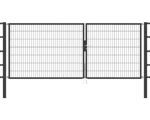 Doppeltor ALBERTS Flexo 350 x 140 cm 6/5/6 Rahmen 40x40 inkl. Pfosten 8 x 8 cm anthrazit