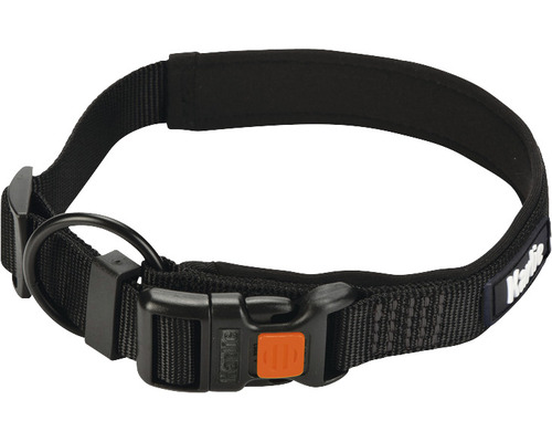Halsband Karlie Art Sportiv Premium Gr. XL 25 mm 50 - 55 cm schwarz Hundehalsband aus Nylon mit Klickverschluss