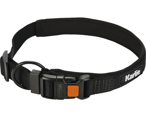 Halsband Karlie Art Sportiv Premium Gr. XXL 30 mm 55 - 60 cm schwarz Schwarzes Hundehalsband mit Karlie Logo