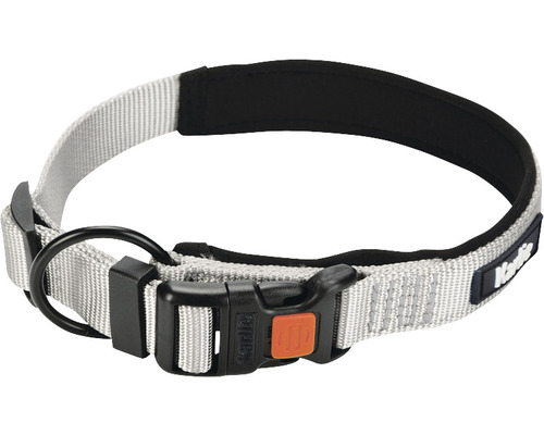Halsband Karlie Art Sportiv Premium Gr. XL 25 mm 50 - 55 cm grau Hundehalsband aus Nylon mit Verschluss