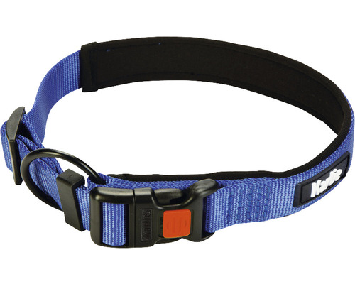 Halsband Karlie Art Sportiv Premium Gr. XL 25 mm 50 - 55 cm blau Blaues Hundehalsband mit schwarzer Polsterung und Karlie Logo