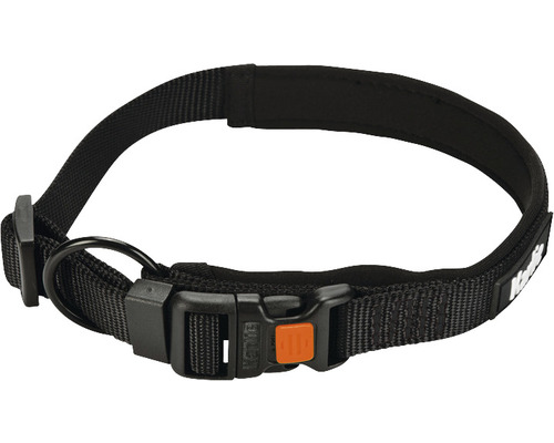 Halsband Karlie Art Sportiv Premium Gr. L 25 mm 45 - 50 cm schwarz Schwarzes Hundehalsband mit Klickverschluss