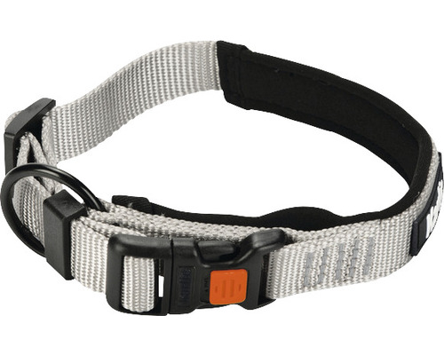 Halsband Karlie Art Sportiv Premium Gr. S 20 mm 35 - 40 cm grau Hundehalsband aus Textil mit Metallelementen