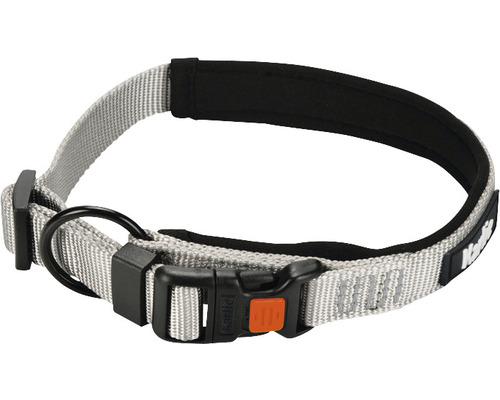 Halsband Karlie Art Sportiv Premium Gr. M 20 m 40 - 45 cm grau Hundehalsband aus Textil mit Schnalle und Ring