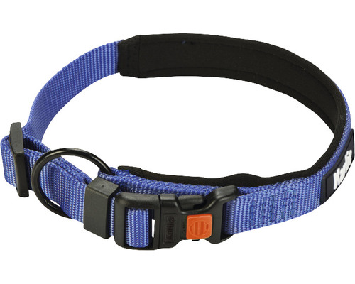 Halsband Karlie Art Sportiv Premium Gr. M 20 mm 40 - 45 cm blau Hundehalsband mit Klickverschluss und D-Ring