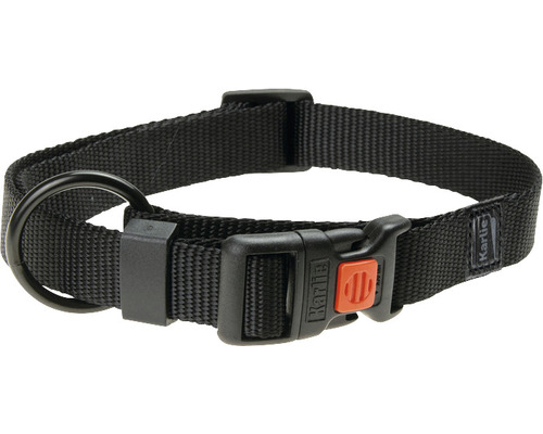 Halsband Karlie Art Sportiv Mix and Match verstellbar Gr. M 20 mm 40 - 55 cm schwarz Schwarzes Hundehalsband aus Nylon mit Metallschnalle und D-Ring