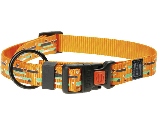 Halsband Karlie Art Sportiv Mix and Match Stripe verstellbar Gr. M 40 - 55 cm orange Hundehalsband mit Muster und schwarzem Verschluss