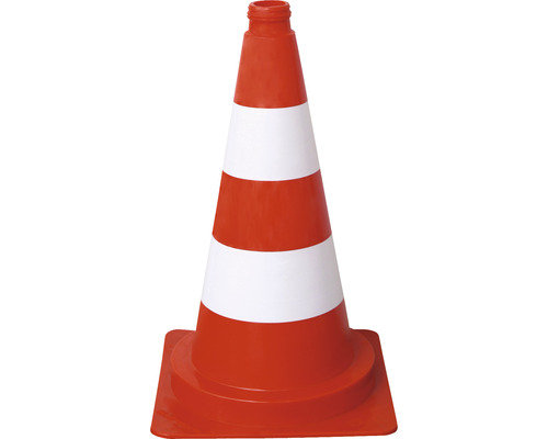 Leitkegel PVC tagesleuchtend rot-weiß Ø 36 cm 40 cm x 50 cm Verkehrskegel mit weißen Streifen