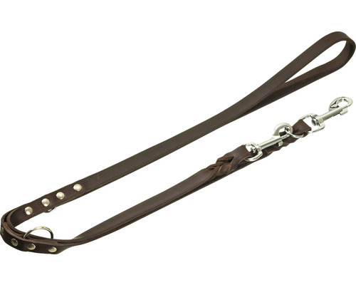Führleine Karlie Rondo eingeflochten 12 mm 2 m braun Braune Hundeleine aus Leder mit Metallschnalle