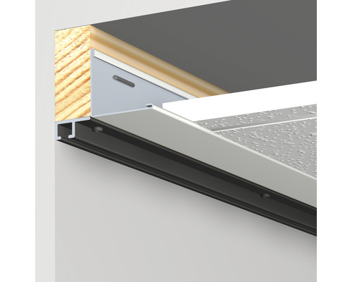 Detailansicht Garagentorabdichtung mit Holzrahmen