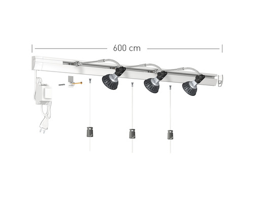 Bilderschiene Combi Rail Pro Light weiß LED Set 6 m