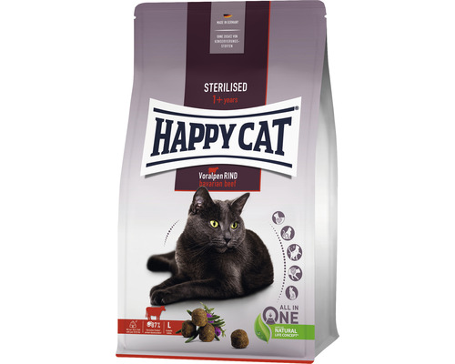 Katzenfutter trocken HAPPY CAT Sterilised Adult Rind 300 g
