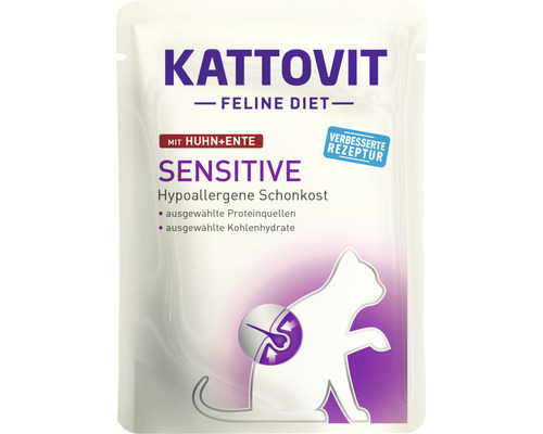 Katzenfutter nass KATTOVIT Sensitive Huhn & Ente 85 g