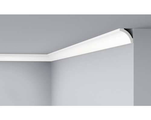 Profipack Deckenleiste D20 6 St. 2 m x 50 x 50 mm Raumecke mit angebrachter, weißer Zierleiste