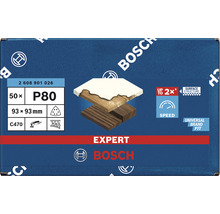 Bosch Expert Schleifblatt P80, 93 mal 93 Millimeter, 50 Stück