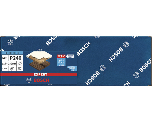 Bosch Expert Schleifpapier, Körnung P240, Größe 115x230 Millimeter, 50 Stück