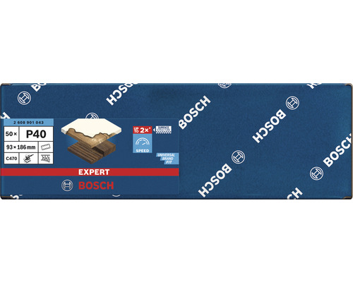 Bosch Expert Schleifblatt Set P40, 93x186mm, 50 Stück