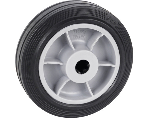 Tarrox TPE-Rad bis 70 kg mit Kunststofffelge und Rillenprofil 100 x 30 x 12 mm Rad mit einem Durchmesser von 100 Millimeter