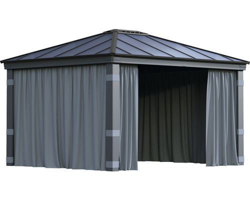 Pavillon mit Dach und Vorhängen für den Garten