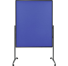 Blaue mobile Stellwand mit Rollen