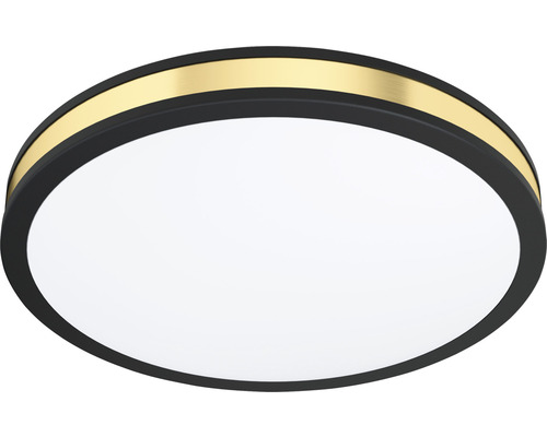 Runde Deckenleuchte in Schwarz mit goldfarbenem Akzent