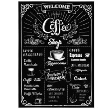 Dekorative Tafel mit Kaffeehaus-Menü