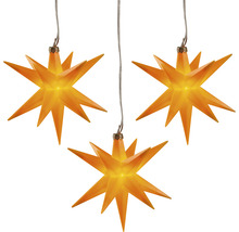 Dekorative Lichterkette mit drei leuchtenden Sternen für festliche Beleuchtung