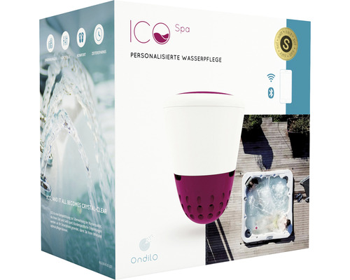 Verpackung von ICO Spa Wasserpflegegerät für personalisierte Wasserpflege