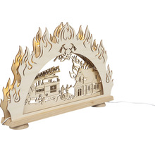 Lichterbogen mit Feuerwehrmotiv aus Holz
