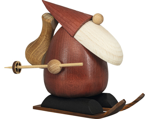 Dekorative Holzfigur eines Skifahrers
