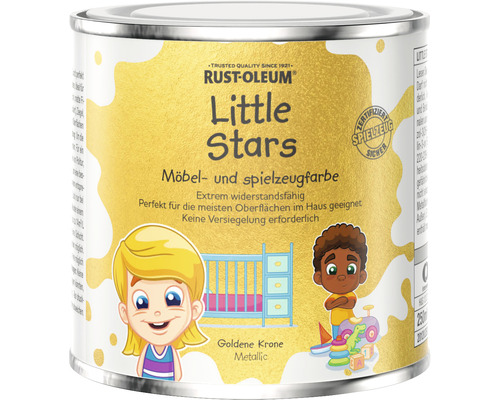 Little Stars Möbelfarbe und Spielzeugfarbe Metallic Goldene Krone gold 250 ml