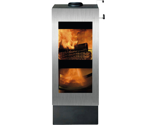 Kaminofen mit brennendem Holz