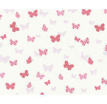 Vliestapete 36933-1 Attractive Schmetterlinge rosa rot weiß-thumb-2