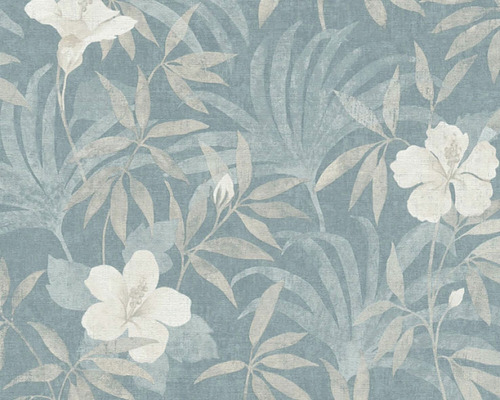 Tapete mit Blumen- und Blättermuster