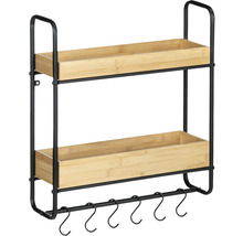 Wandregal Loft 2 Etagen bambus/schwarz