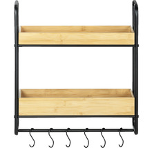 Wandregal Loft 2 Etagen bambus/schwarz