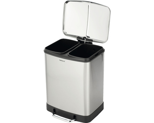 Wenko Abfalleimer mit zwei Behältern und Fußhebel