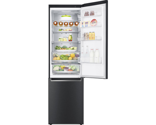Geöffneter Kühlschrank mit Lebensmitteln
