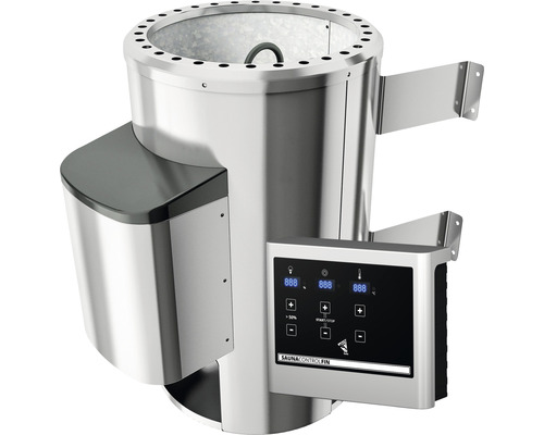 Saunaofen Karibu 3,6 kW mit Externe Steuerung Easy 17151 Saunaofen mit Steuerung aus Edelstahl