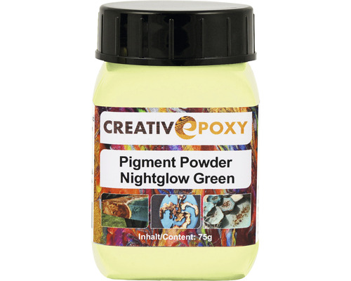 CreativEpoxy Pigment Pulver für Gießharz Nightglow 75 g Kreativ Epoxid Pigmentpulver Nachtleuchtendes Grün, 75g