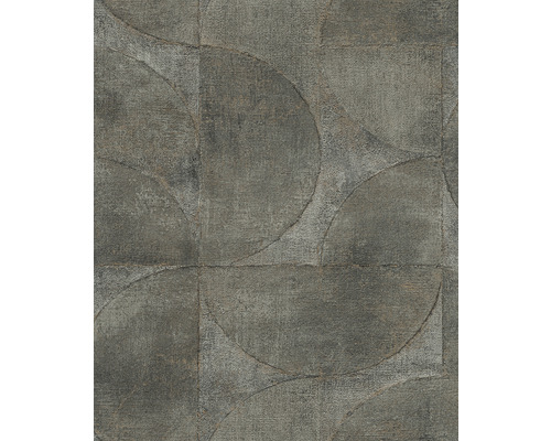 Vliestapete 32821 Vintage Deluxe Kreise silber kupfer Tapete mit geometrischem Halbkreis-Muster