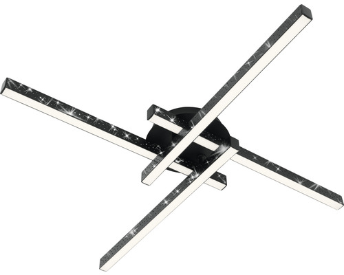 Schwarze LED Deckenleuchte mit Sternenhimmel-Optik