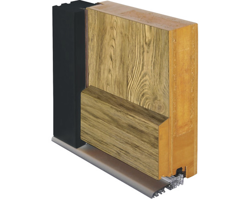 Schnittansicht einer Holztür mit Dichtungsprofil