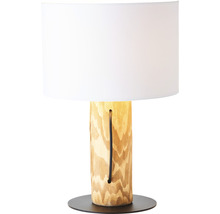 Tischleuchte mit Lampenschirm und Holzfuß