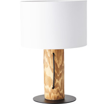 Tischleuchte mit Holzfuß und Lampenschirm